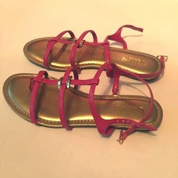 Hot Pink Chaps Sandals with Golden Soles - Picture 3 of 4